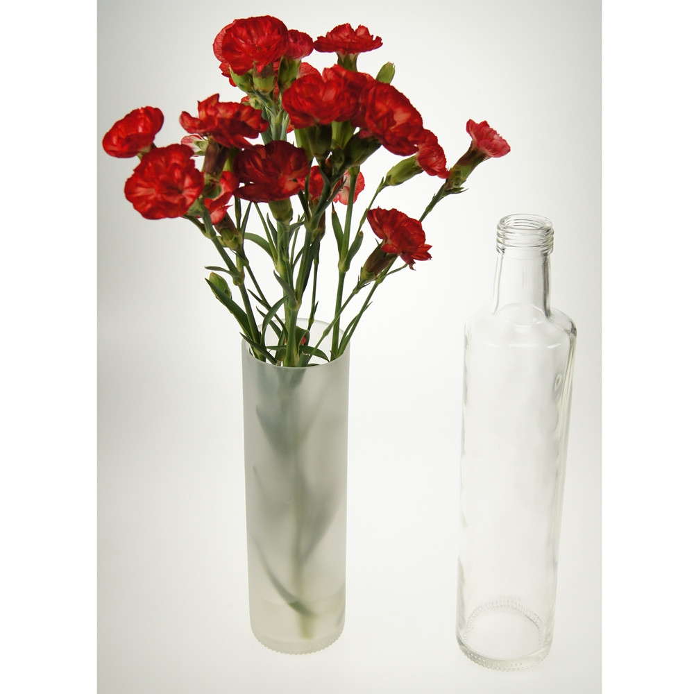 An image of Tall Frosted vase from recycled bottle