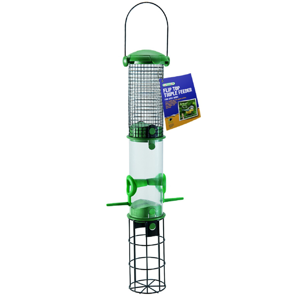 An image of Flip Top Triple Bird Feeder