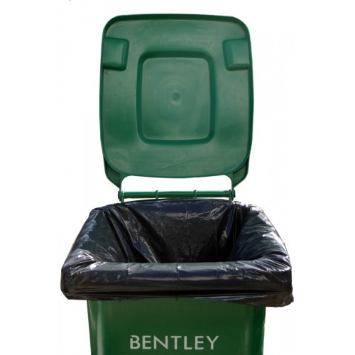 An image of 240ltr Large Black Superior Recycled Wheelie Bin Liners (A Pack of 4 Rolls)