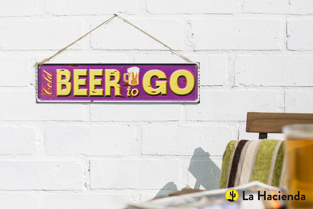 An image of Embossed Metal Sign - Beer to Go