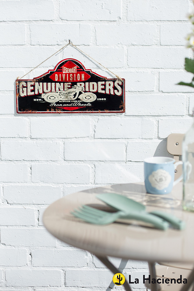 An image of Embossed Metal Sign - Genuine Riders